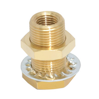129-N2 FLOFLEX BFLOFLEX BRASS PIPE FITTING, BULKHEAD CONNECTOR 1/4" FEMALE X 1/4" FEMALE NPT